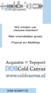 Acquisitie is topsport, , Cold Canvas V.O.F.